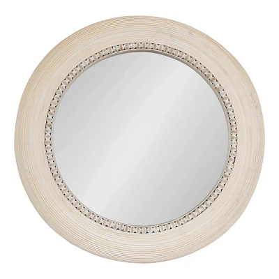 Kate & Laurel All Things Decor 26x26 Jonesport Round Wall Mirror Natural