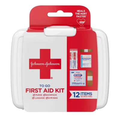 Johnson & Johnson First Aid To Go! Portable Mini Travel Kit - 12pc