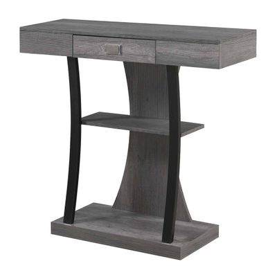 Newport 1 Drawer Harri Console Table with Shelves Charcoal Gray - Breighton Home