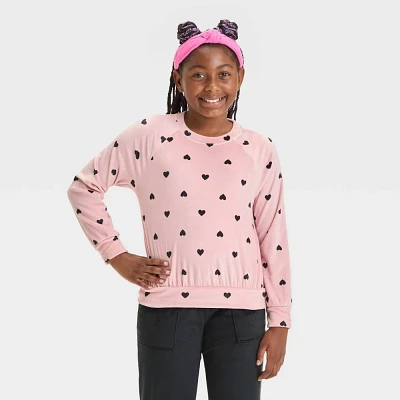 Girl Heart Microfleece Pullover Top