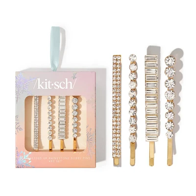 Kitsch All Dressed Up Rhinestone Bobby Pins - 4pc