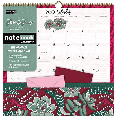 LANG 2025 Flora and Fauna Note Nook Wall Calendar