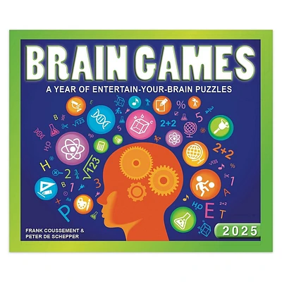 BrownTrout 2025 Desk Calendar 5.13x6.06 Brain Games