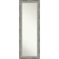 19 x 53 Non-Beveled Waveline Silver Narrow Full Length on The Door Mirror - Amanti Art