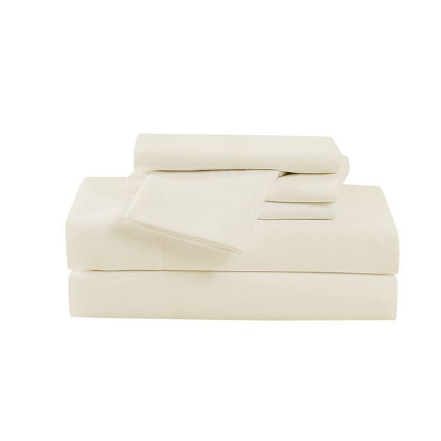 Twin 4pc Heritage Microfiber Solid Sheet Set Ivory - Cannon