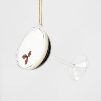 Glass Espresso Martini Cocktail Christmas Tree Ornament Brown - Wondershop: Festive Indoor Decoration, 3.5