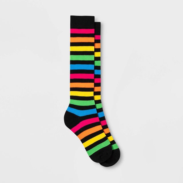 Women Rainbow Striped Knee High Sock - 4-10