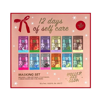 Holler and Glow 12 days of Self Care Clay Mask Gift Set Advent Calendar - 12pc