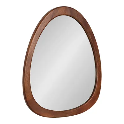 Kate & Laurel All Things Decor 24x28 McKinder Wood Mirror : Mid-Century Asymmetrical, Mango Frame, Wall-Mounted