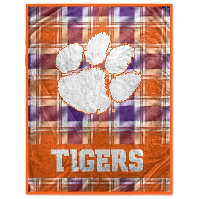 NCAA Clemson Tigers Plaid Ultra Cozy Throw Blanket