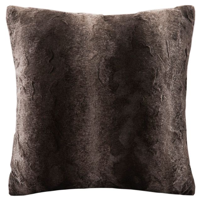 20x20 Oversize Marselle Faux Fur Square Throw Pillow Brown - Madison Park