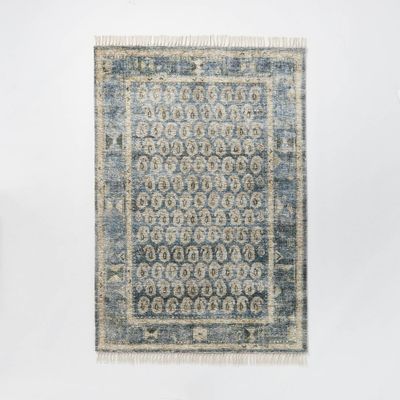 Lost Creek Printed Paisley Rug Blue