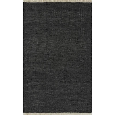 Momeni 2x3 Cove Solid Performance Handwoven Indoor/Outdoor Accent Rug Charcoal Gray: Recycled PET, Low Pile, Abstract