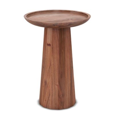 Kimball Wooden Accent Table - WyndenHall: Round Mango Wood, Spot Clean