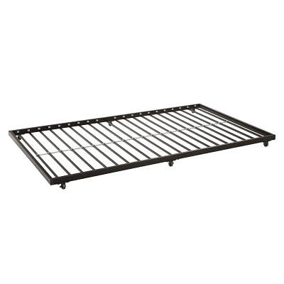 Twin Roll Out Trundle Bed Frame Black  Saracina Home: Metal Construction, Easy Storage, Supports Standard Twin Mattress