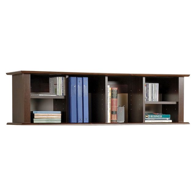 Wall Mounted Desk Hutch Espresso - Prepac: Laminate Office Hutch Tops, 5 Shelves, Wood Composite