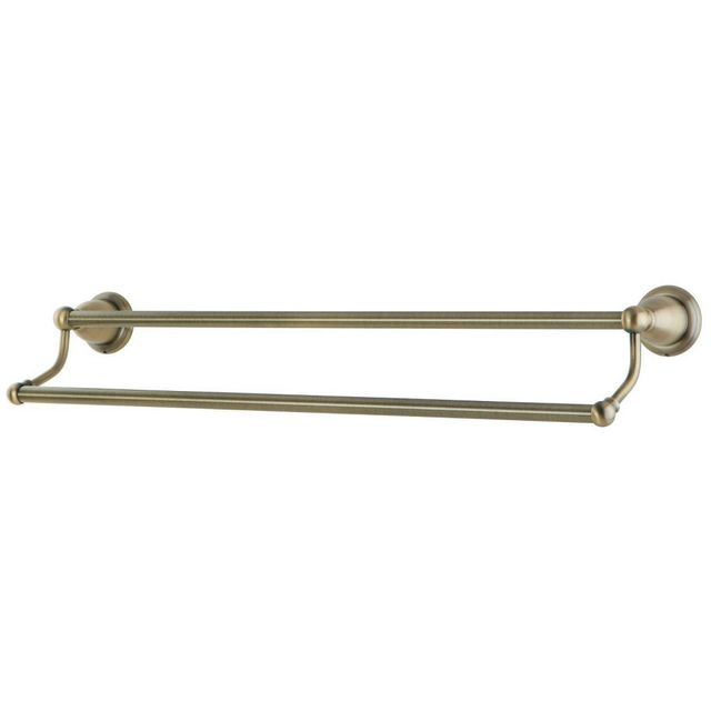 Dual Towel Bar (24) Antique Brass - Kingston Brass: Bathroom Accessory, Wall Mounted Rack