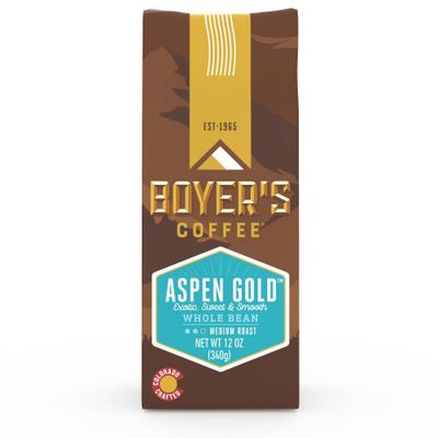 Boyers Coffee Aspen Gold Medium Roast Whole Bean Coffee - 12oz