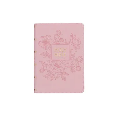 KJV Holy Bible, Compact Large Print Faux Leather Red Letter Edition - Ribbon Marker, King James Version, Pink - (Leather Bound)