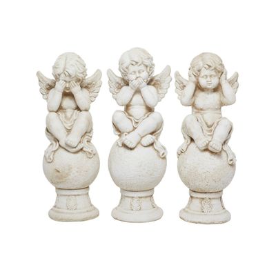 28.5 Magnesium Oxide French Country Angel Garden Sculpture White - Olivia & May