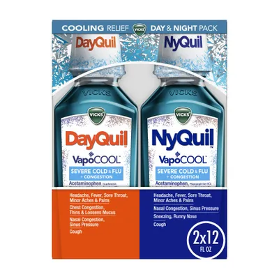 Vicks DayQuil & NyQuil Severe VapoCOOL Cold & Flu Medicine Liquid - 24 fl oz