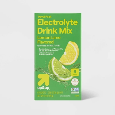 Hydration with Electrolytes Drink Mix - Lemon Lime - 3.4oz/6ct - up&up