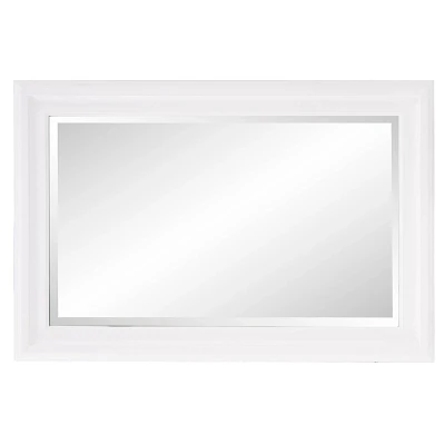 Howard Elliott 36x24 Rectangular George Wood Framed Wall Mirror White