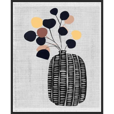 23 x 28 Decorated Vase with Plant III by Melissa Wang - Amanti Art: Modern Lithograph Canvas