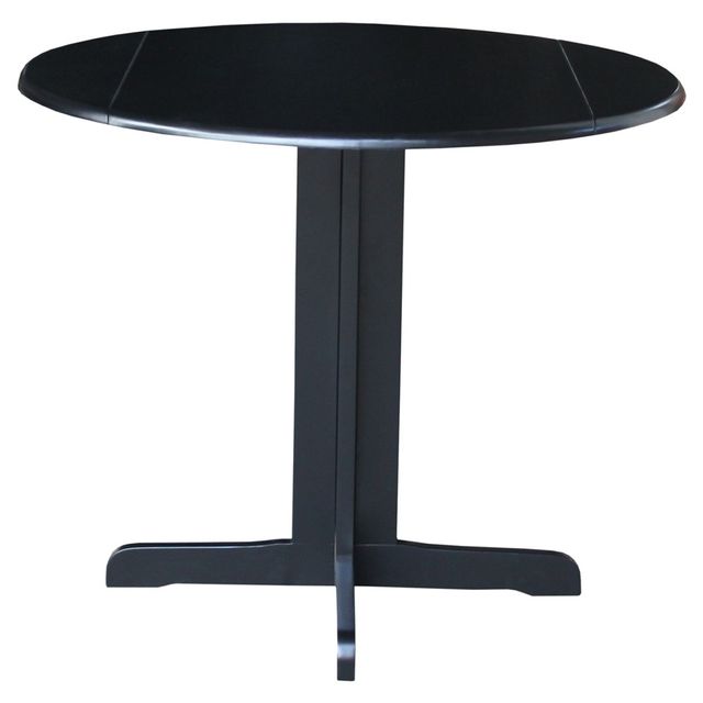 36 Dual Dining Drop Leaf Dining Table Black - International Concepts