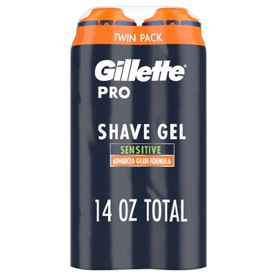 Gillette PRO Mens Sensitive Shaving Gel Twin Pack - 7oz/2pk