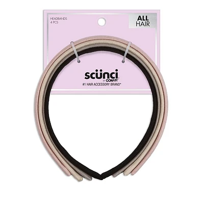 scnci Thin Microsuede Headbands - Neutral - All Hair - 4pk