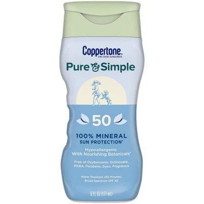 Coppertone Pure & Simple Mineral Sunscreen Lotion with Zinc Oxide - SPF 50 - 6 fl oz