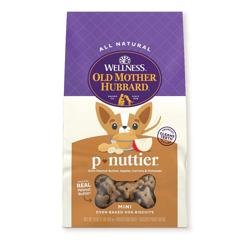 Old Mother Hubbard by Wellness P-Nuttier with Peanut Butter, Carrot and Apple Mini Dog Treats - 16oz