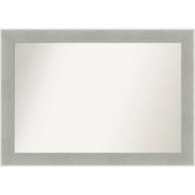 41 x 29 Non-Beveled Glam Linen Bathroom Wall Mirror Gray - Amanti Art