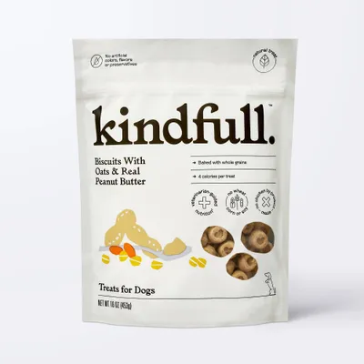 Biscuit with Oats and Real Peanut Butter Dog Treats - 16oz - Kindfull