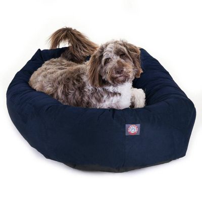 Majestic Pet Suede Bagel Dog Bed - Navy - 52