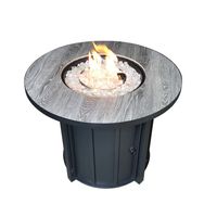 Faux Wood Tile Top Outdoor Patio Fire Pit - AZ Patio Heaters: Steel Construction, 40,000 BTU Heater