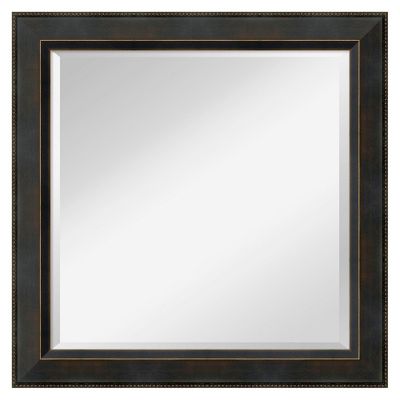 24 x 24 Signore Bronze Wood Framed Wall Mirror - Amanti Art: Square Beveled, No Assembly, Traditional Decor