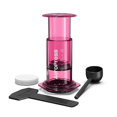 AeroPress Clear Single-Serve Coffee Maker Pink