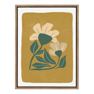 18 x 24 Sylvie Happy Flowers Framed Canvas by Oris Eddu