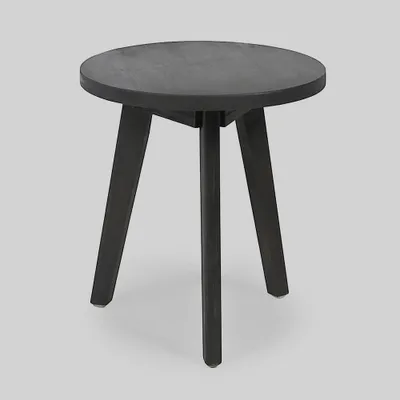 Marina Acacia Wood Patio Side Table - Dark Gray - Christopher Knight Home