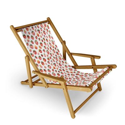 Ninola Design Strawberries Countryside Summer Sling Chair: Portable Outdoor Lounger - Deny Designs