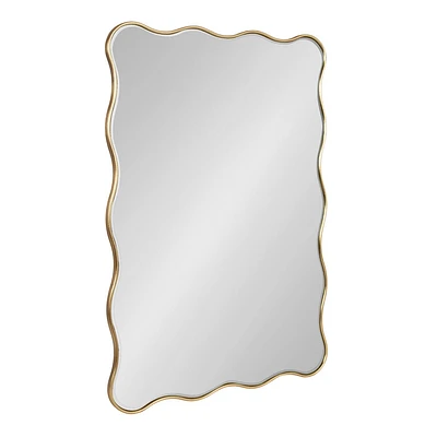 Kate & Laurel All Things Decor 24x36 Viona Rectangle Scalloped Mirror : Elegant Wavy Design, No Assembly Required