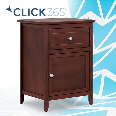 ClickDecor Alcott Side Table with Single Drawer and Storage Cabinet : Mid-Century Modern, Metal Frame