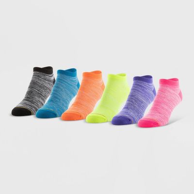 All Pro Womens Extended Size Lightweight 6pk No Show Athletic Socks - Assorted Colors 8-12
