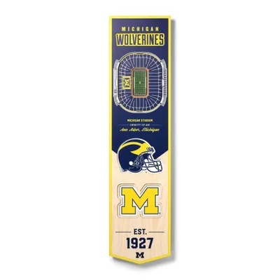 8 X 32 NCAA Michigan Wolverines 3D StadiumView Banner