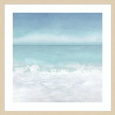 Amanti Art 25x25 Tranquil Ocean Waves Beach II by Christine Zalewski Wood Framed Wall Art Print