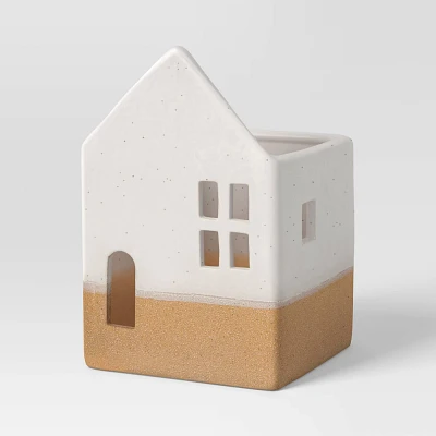 6.75 Speckled Ceramic House Christmas Village Building - Wondershop White