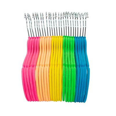 Simplify 25pk Velvet Suit Hangers Neon