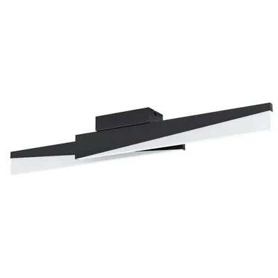 1-Light Isidro Integrated LED Diffuser Ceiling Light Structured Black Finish - EGLO